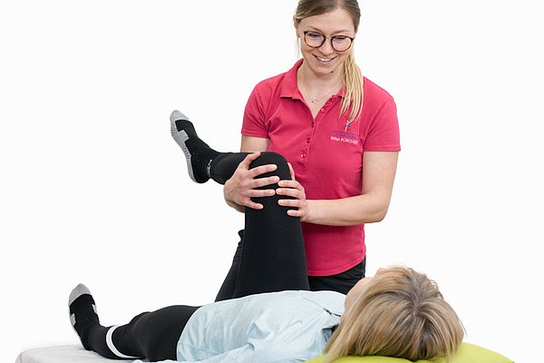  Behandlung des Hüftgelenks in der Physiotherapie.